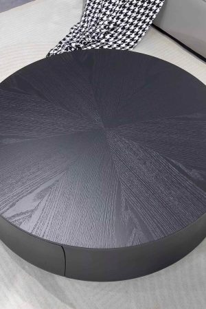 Black Wood Grain Minimalist Coffee Table
